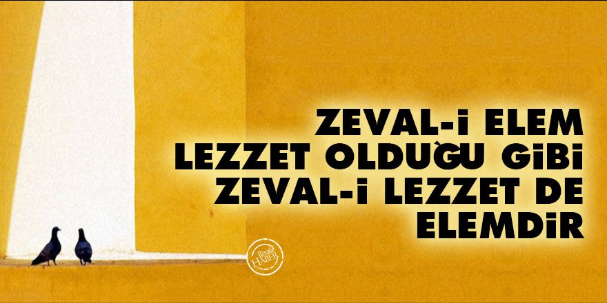 Bediüzzaman: Zeval-i elem, lezzet olduğu gibi, zeval-i lezzet de elemdir