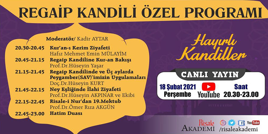Regaip Kandili Özel programı