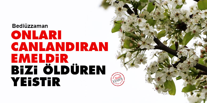 Bediüzzaman: Onları canlandıran emeldir, bizi öldüren yeistir