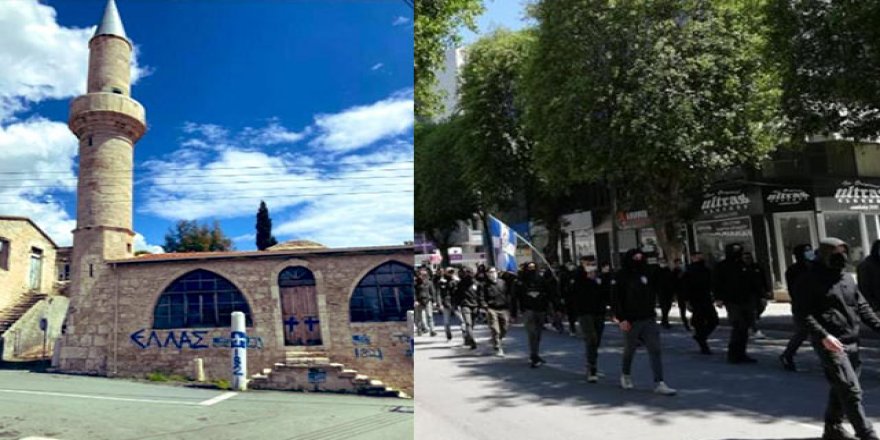 Rum Kesimi’nde camiye ‘haç’ resmi çizip, ‘Türklere ölüm’ tehditleri yazıldı