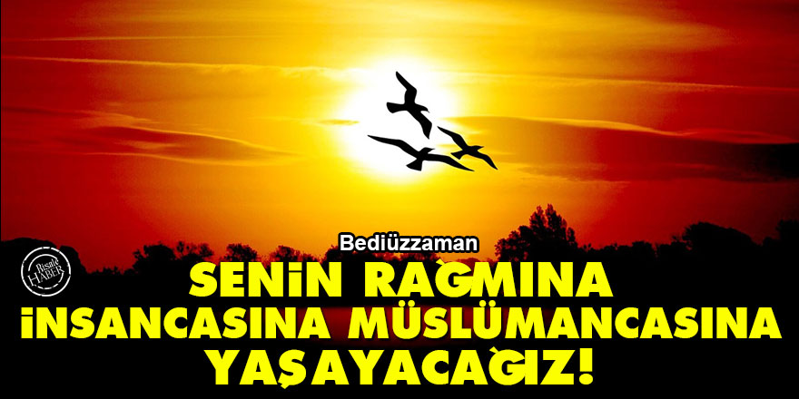 Bediüzzaman: Senin rağmına insancasına, Müslümancasına yaşayacağız!