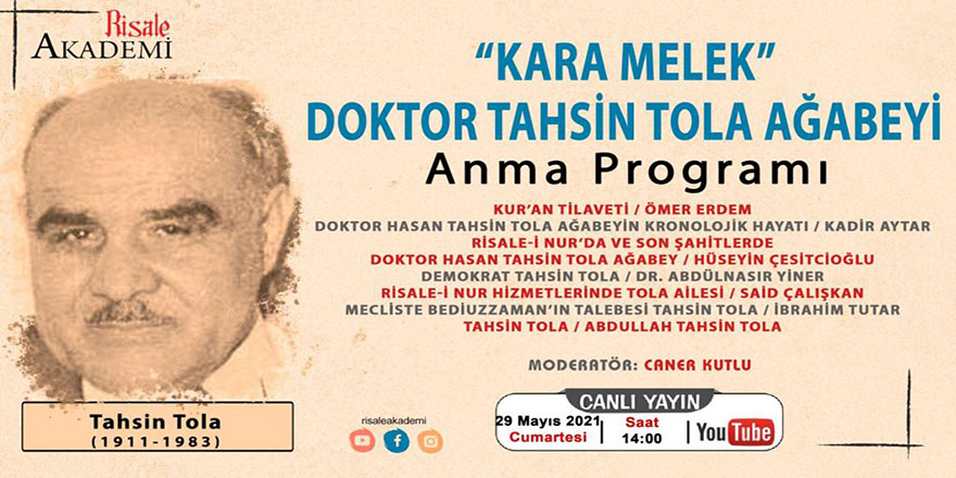 Dr. Tahsin Tola ağabeyi anma programı
