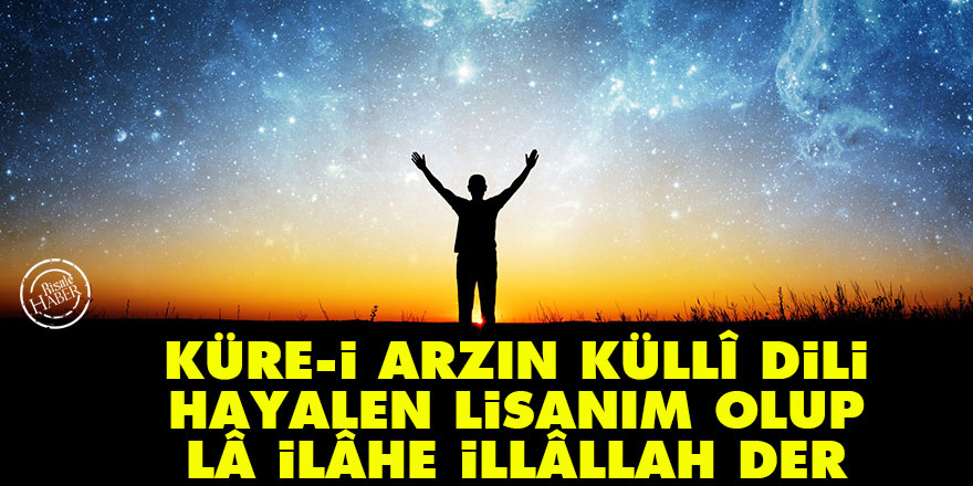 Bediüzzaman: Küre-i arzın küllî dili benim hayalen lisanım olup Lâ ilâhe illâllah der