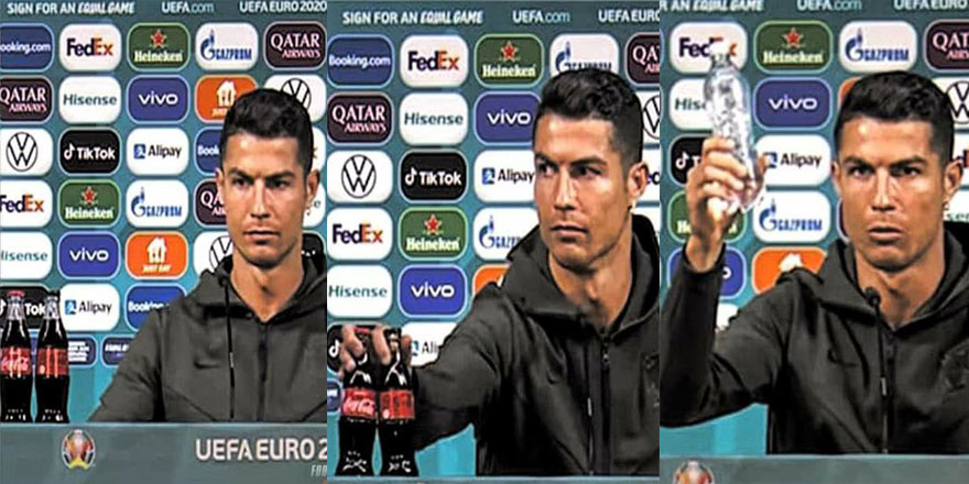 Kola'ya tepki gösteren Cristiano Ronaldo: Su için!