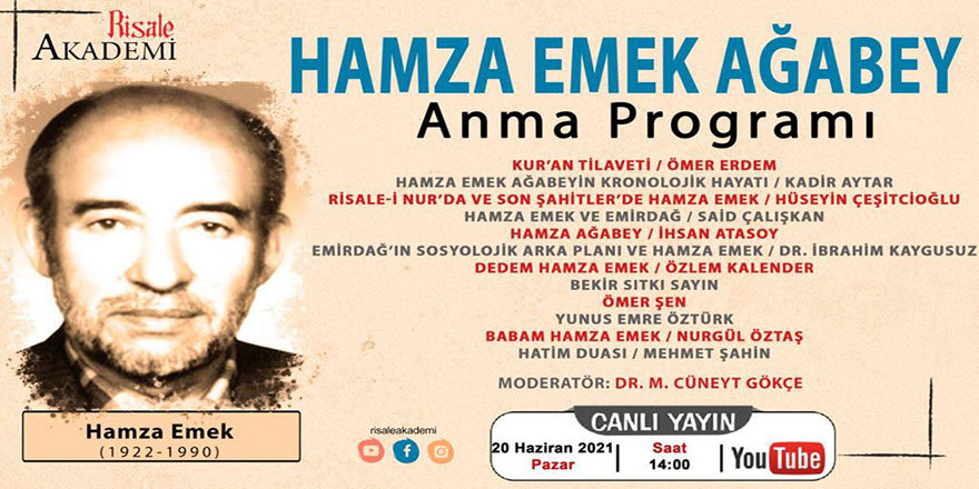 Hamza Emek ağabey anma programı
