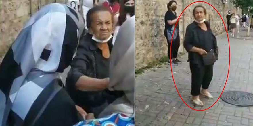 Beşiktaş'ta yaşlı kadından başörtülü kadınlara çirkin saldırı