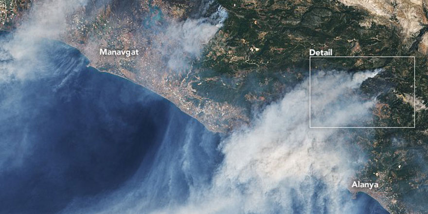 NASA, yangın bölgelerinin uydu görüntülerini de yayınladı