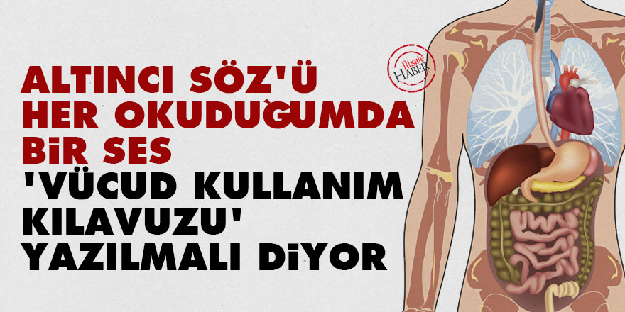 Altıncı Söz’ü her okuduğumda bir ses 'Vücud Kullanım Kılavuzu' yazılmalı diyor