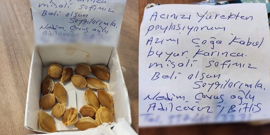 Yangın bölgesine kayısı çekirdeği gönderdi