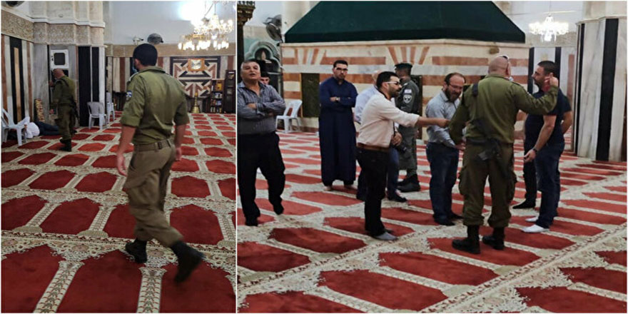 İşgalci İsrail askerleri postallarıyla camiye girdi cemaati zorla çıkardı