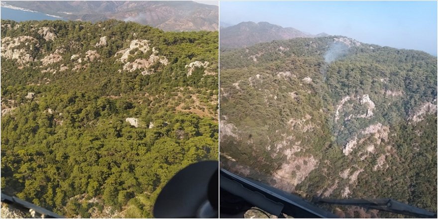 Marmaris'te çıkan orman yangınına müdahale ediliyor