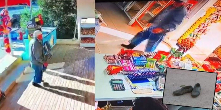 Sosyal medyada gündem oldu: Çamurlu lastik ayakkabılarını çıkartıp markete girdi!