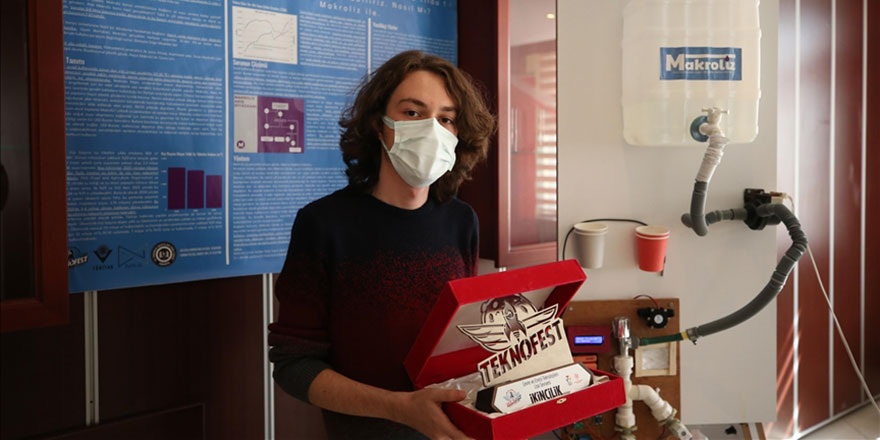 Lise öğrencisi banyoda su israfını önleyen sistem geliştirdi