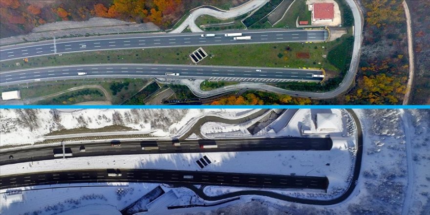 Batı Karadeniz'deki ormanlarda iki mevsim tek karede