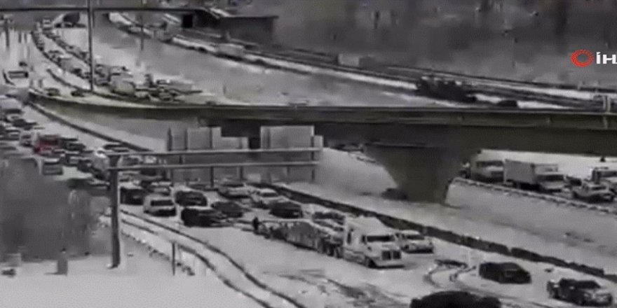 ABD'de yollar kapandı: Sürücüler 15 saat mahsur kaldı