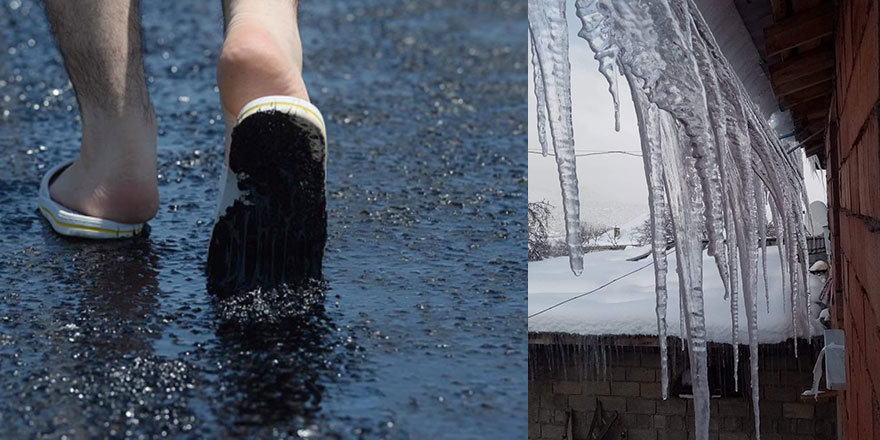 Cizre sıfırın üstünde 49,1 derece, Çaldıran sıfırın altında 39,2 derece