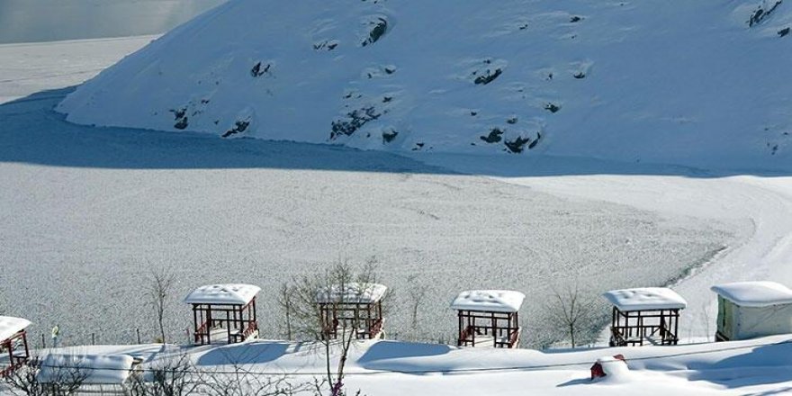 Hakkari'de Dilimli Barajı dondu