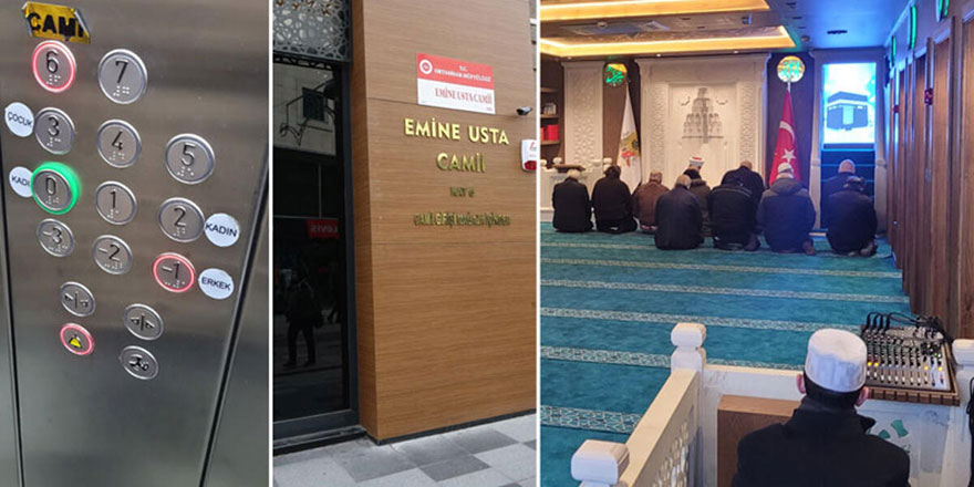 Trabzon'daki caminin girişi mağazadan yapılıyor