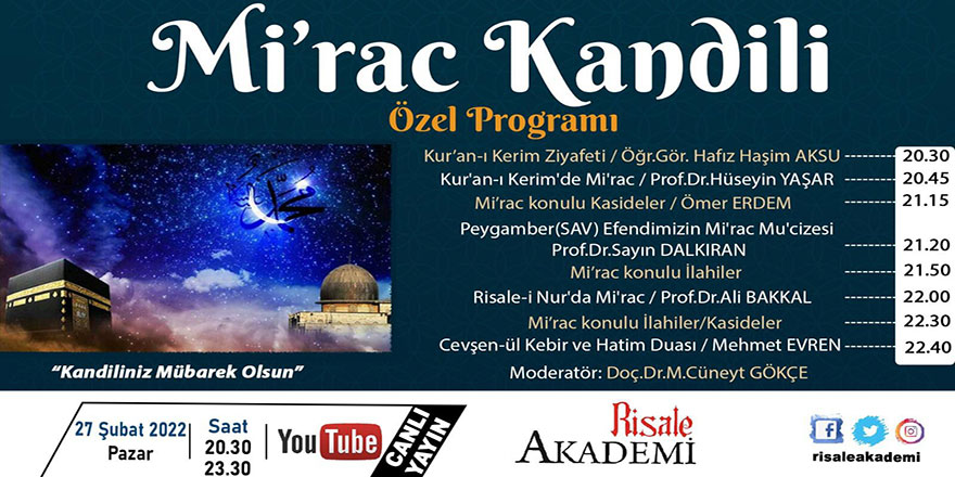 Miraç Kandili Özel programı