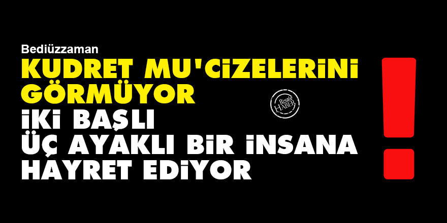 Bediüzzaman: Kudret mu'cizelerini görmüyor iki başlı, üç ayaklı bir insana hayret ediyor