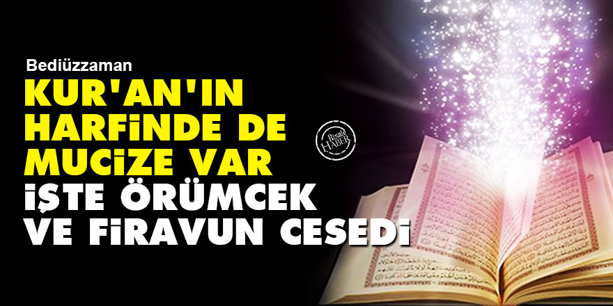 Bediüzzaman: Kur'an'ın harfinde de mucize var işte örümcek ve Firavun cesedi