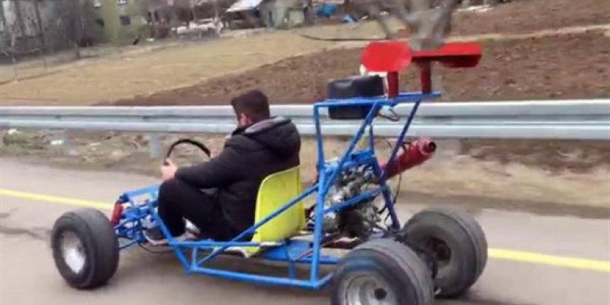 Atık malzemelerle yapılan otomobil 100 km hıza çıkabiliyor