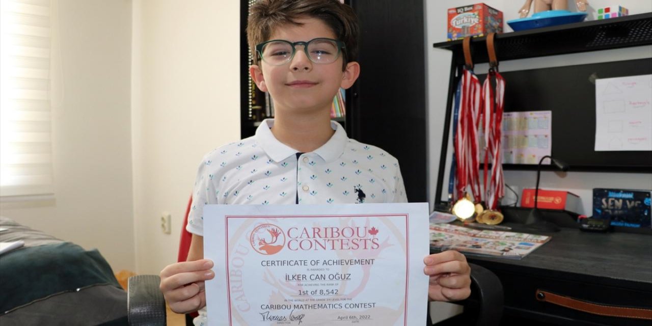 3. sınıf öğrencisi İlker, uluslararası matematik yarışmasında birinci oldu