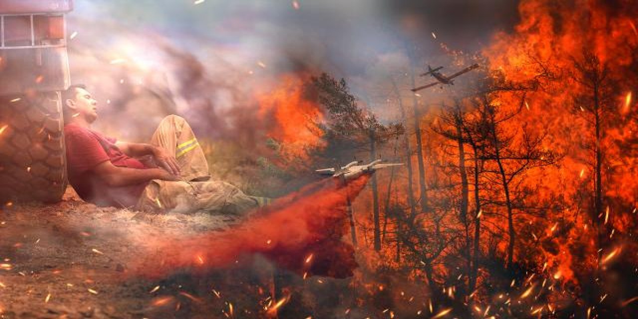 Marmaris'teki orman yangınına havadan ve karadan müdahale sürüyor