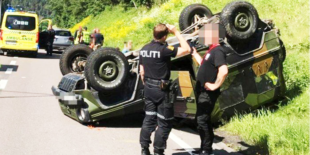 İbretlik: Norveç'te Kur'an yakan alçakların aracı devrildi