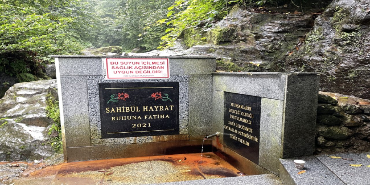 Şifalı suyun zehirli olduğuna halk inanmıyor: Uyarı levhasını söktüler, içmek için kuyruğa girdiler