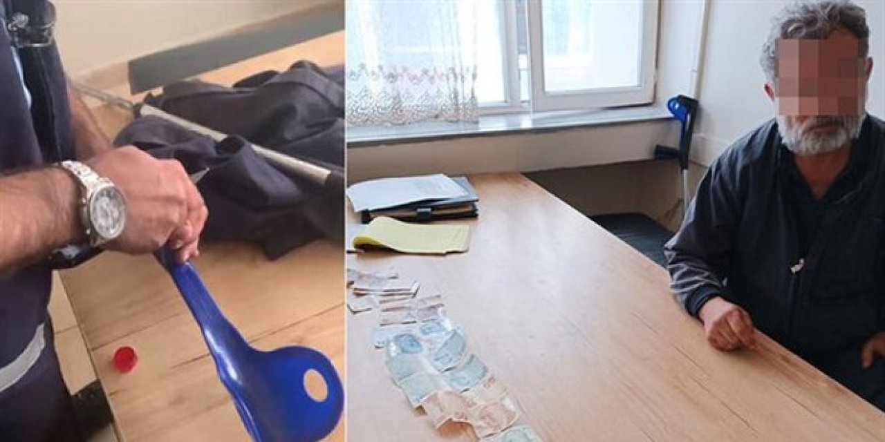 Dilencinin bastonundan çıkan paralar şoke etti
