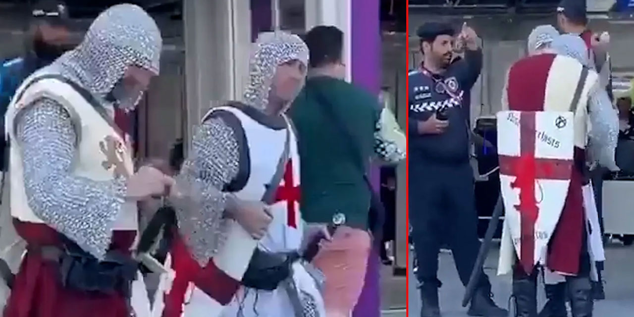 Dünya Kupası'nda Haçlı kostümleri giyen taraftarların stada girişi yasaklandı