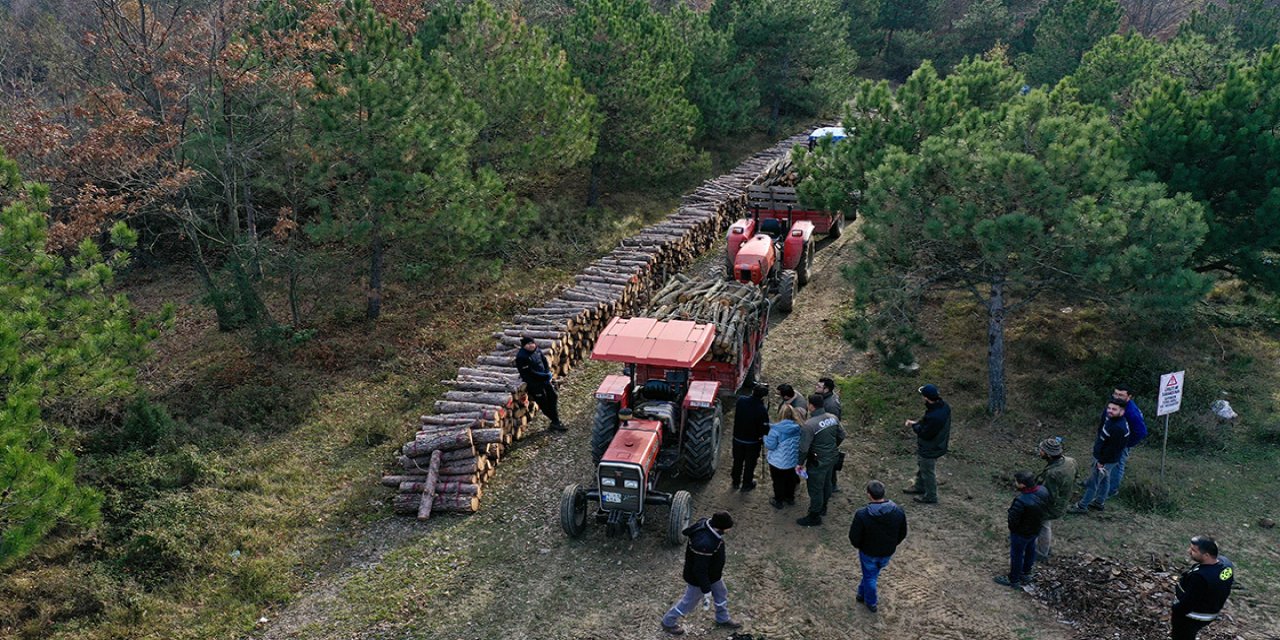 Ormanlarda bakım çalışmalarından elde edilen odunlar orman köylüsüne "yakacak" oluyor