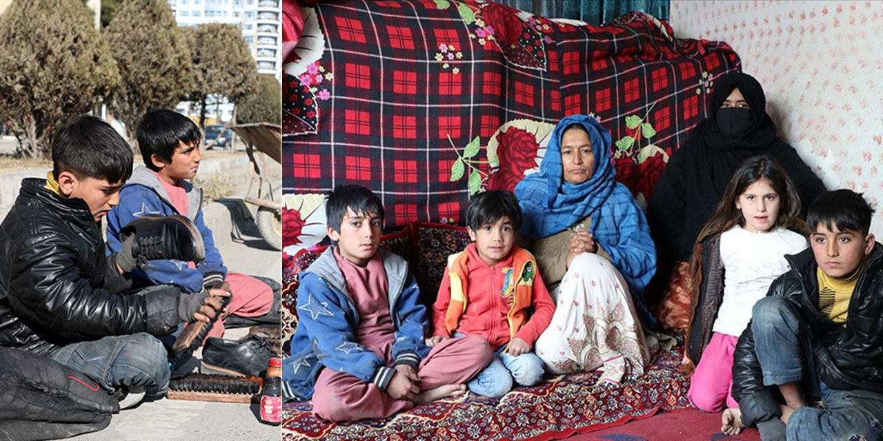 Afgan kardeşler günde 12 saat çalışarak 7 kişilik ailelerini geçindiriyor