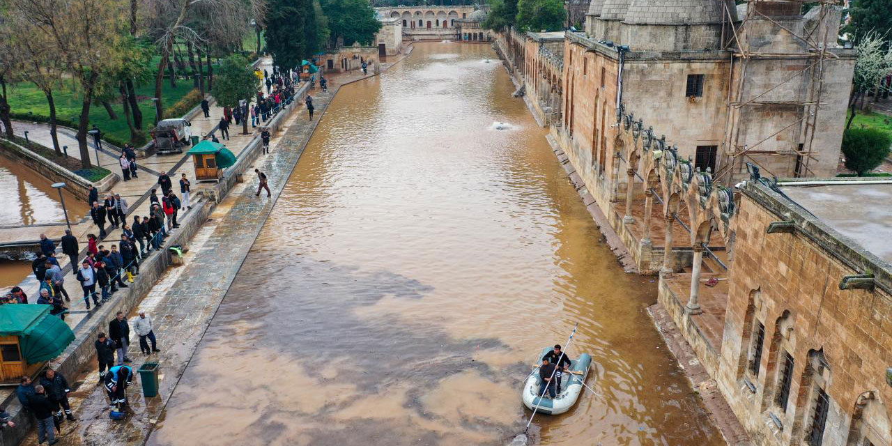 Şanlıurfa'nın sembolü Balıklıgöl'de sular çekildi