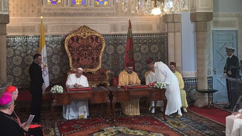 Papa ile Fas Kralı Kudüs Beyannamesi imzaladı