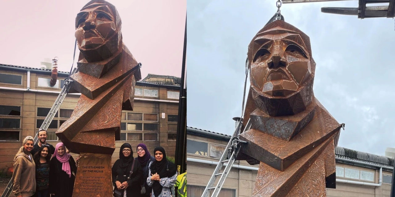 Bir bu eksikti: Kadınları kutlamak için 'Başörtüsü' heykeli yapıldı