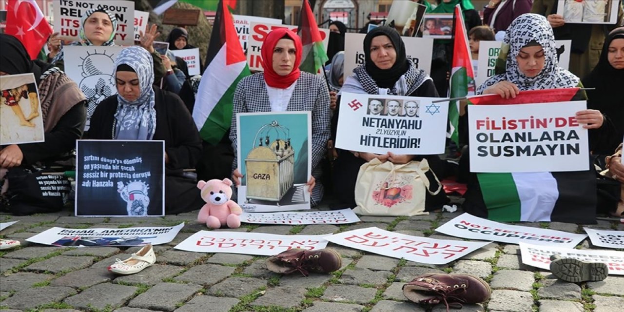 Kadınlar bir çok ilde Filistin için oturma eylemi gerçekleştirdi