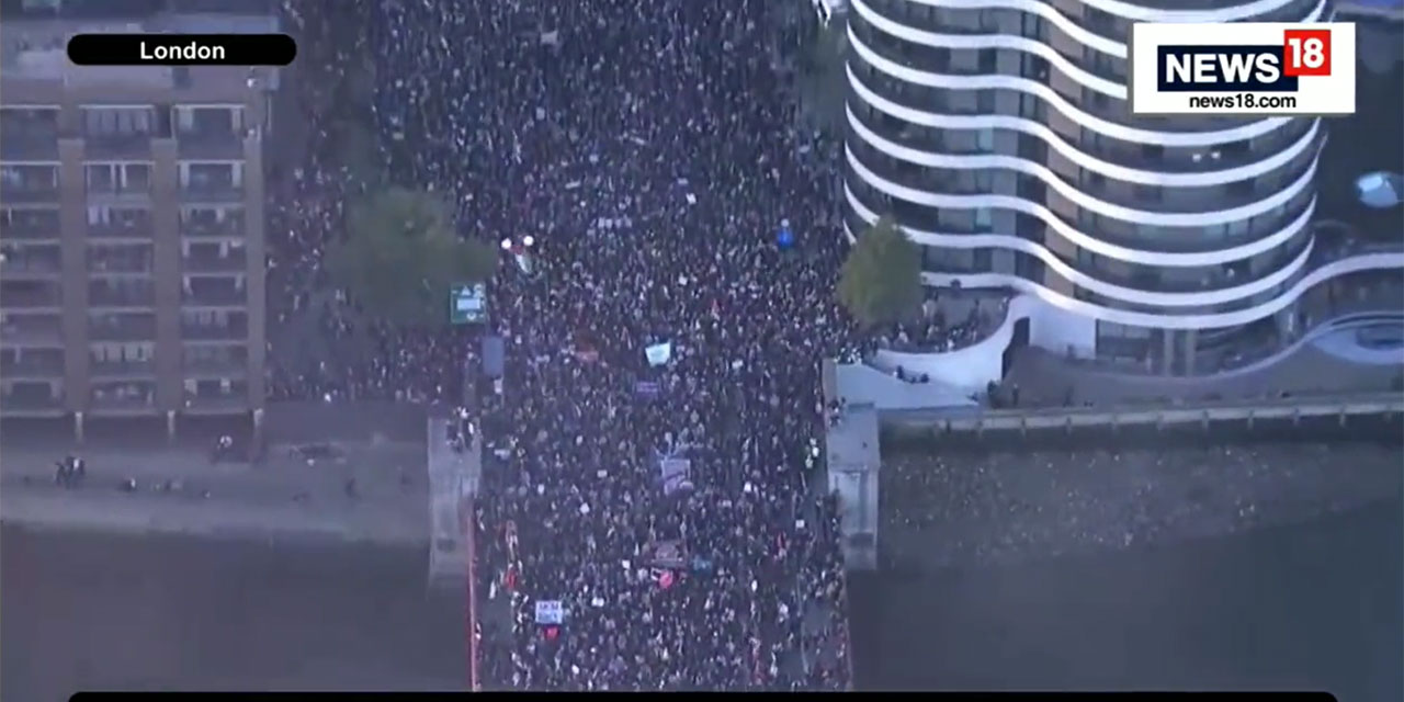 İnsanlığın vicdanı zalimleri yenecek: İngiltere'de bir milyon kişi Gazze için toplandı