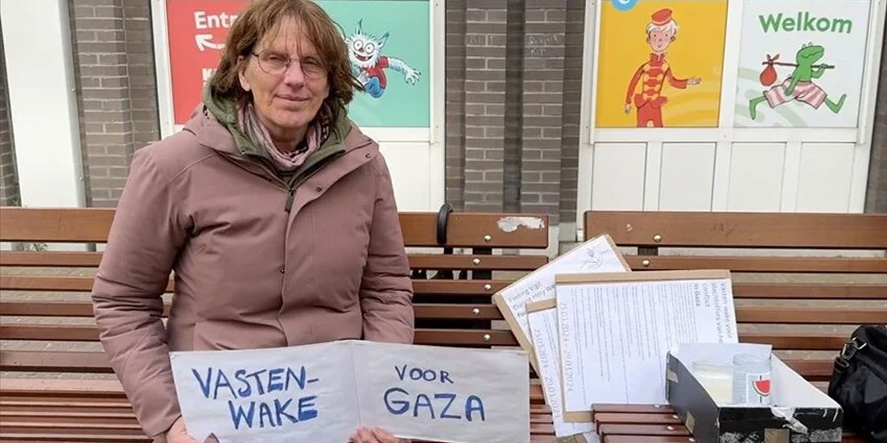 Hollandalı Hıristiyan Profesör, Gazze için açlık grevi düzenledi