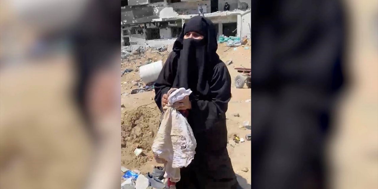 Gazzeli kadın, Şifa Hastanesi molozları arasında çaresizce kocası ve oğlunu arıyor