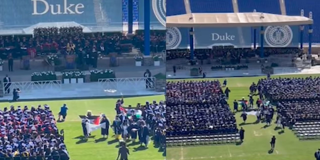 Duke Üniversitesindeki mezuniyet töreninde israili protesto