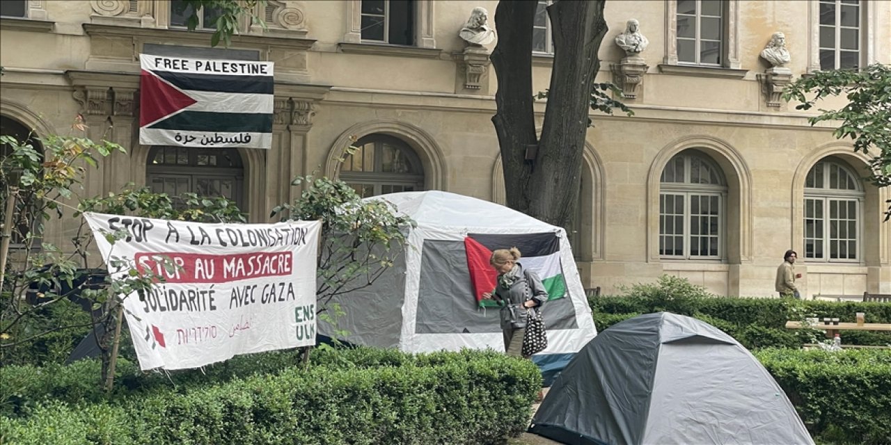 Fransa'nın en prestijli okullarından ENS'de Filistin'e destek eylemi başladı