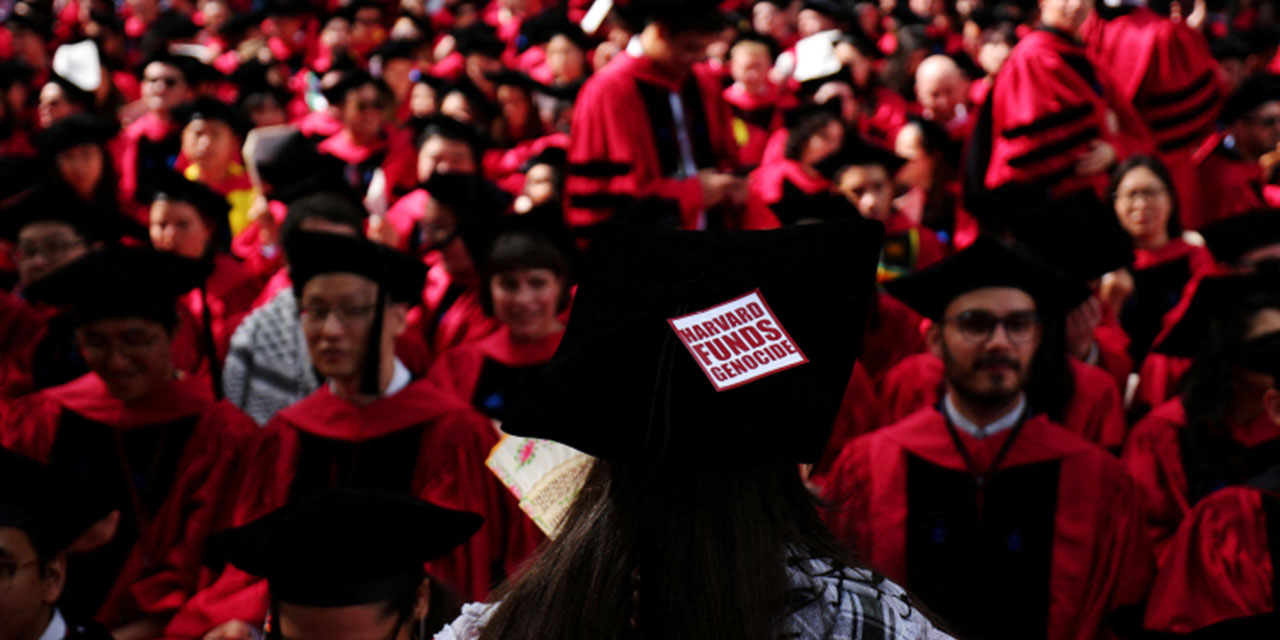 Harvard Üniversitesi mezuniyet töreninde israile soykırım protestosu
