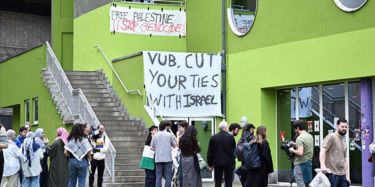 Brüksel Özgür Üniversitesinin çalışanları israille ilişkilerin kesilmesini istedi