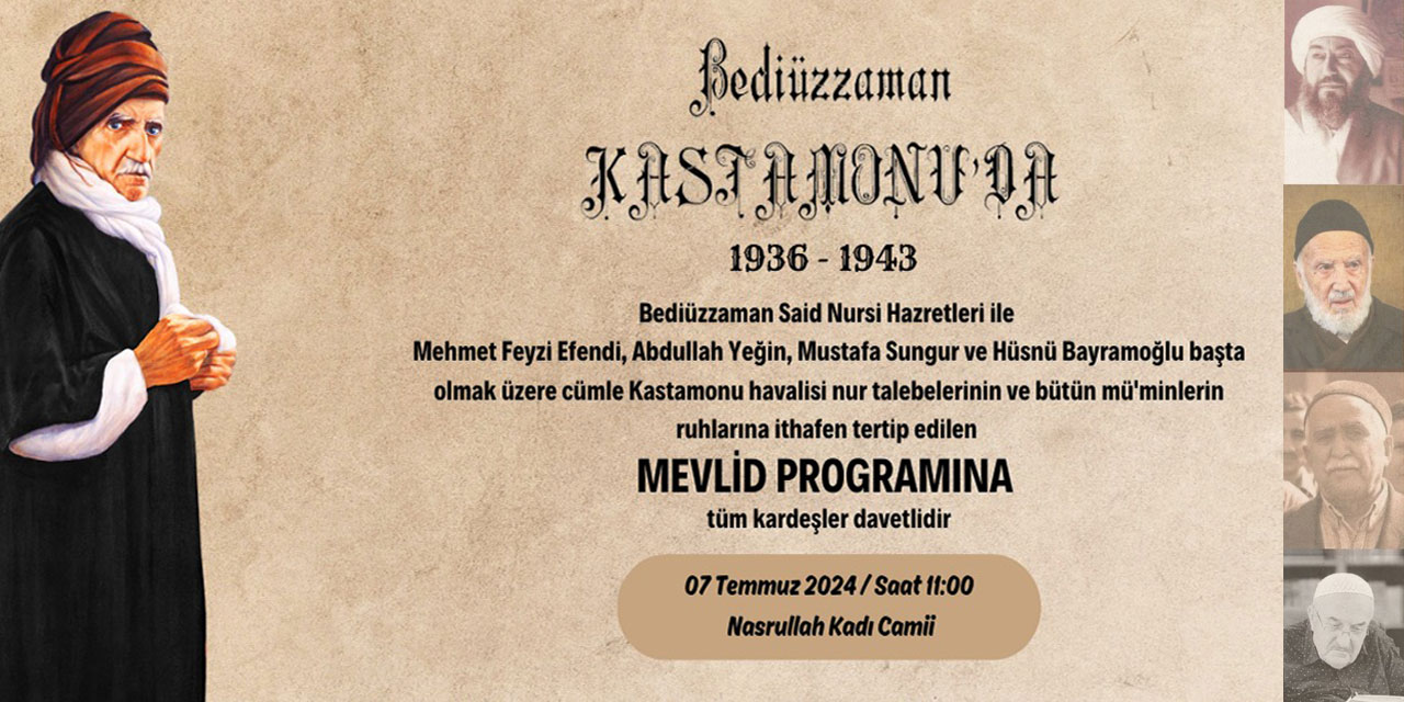 Kastamonu Bediüzzaman Mevlidi'ne Davet
