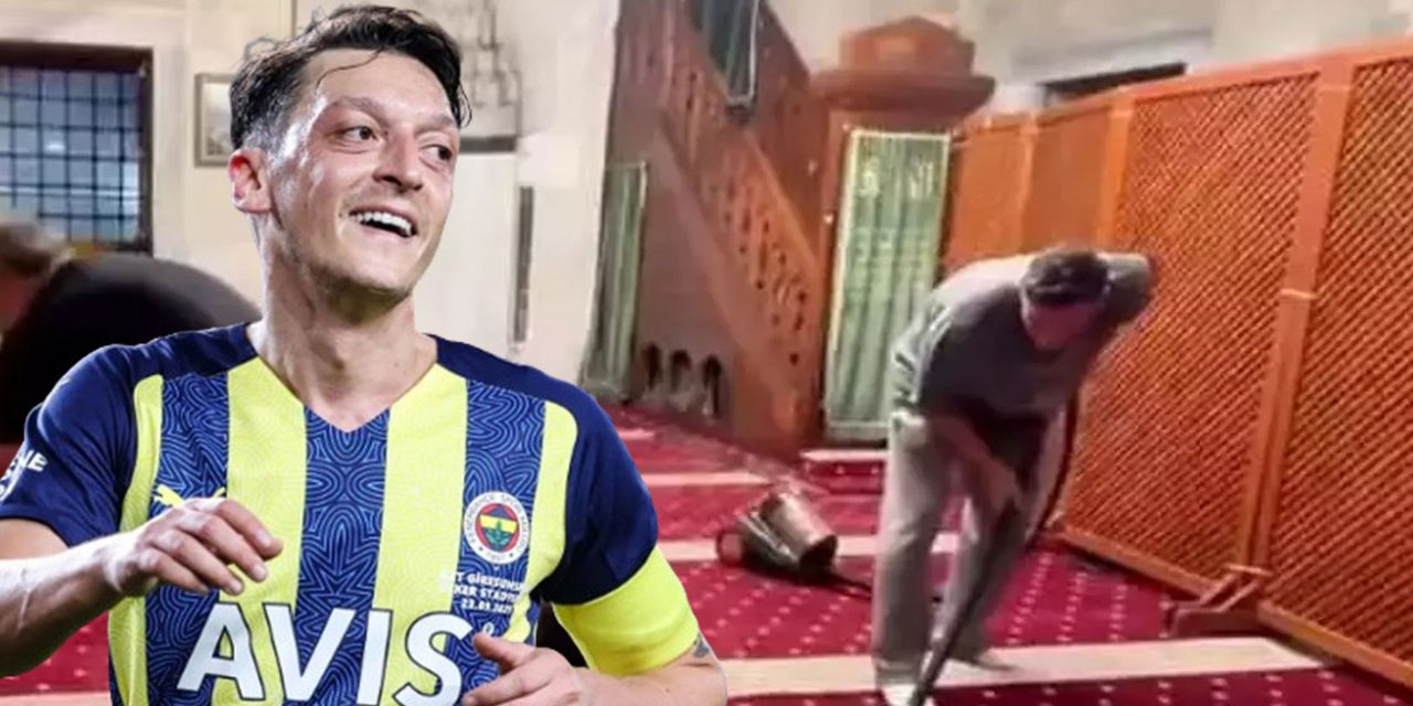 Dünyaca ünlü futbolcu Mesut Özil önce namaz kıldı sonra camiyi temizledi