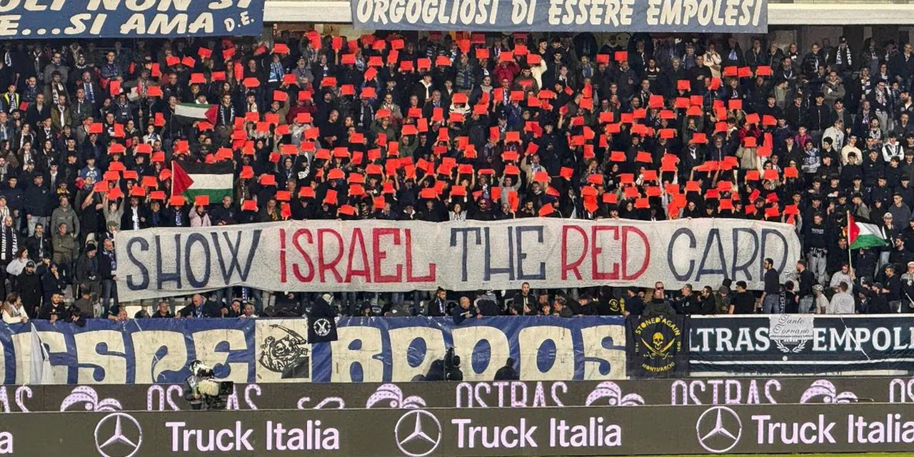 Yeşil sahalarda yayılıyor: İtalya'da tribünlerinden, israile kırmızı kart
