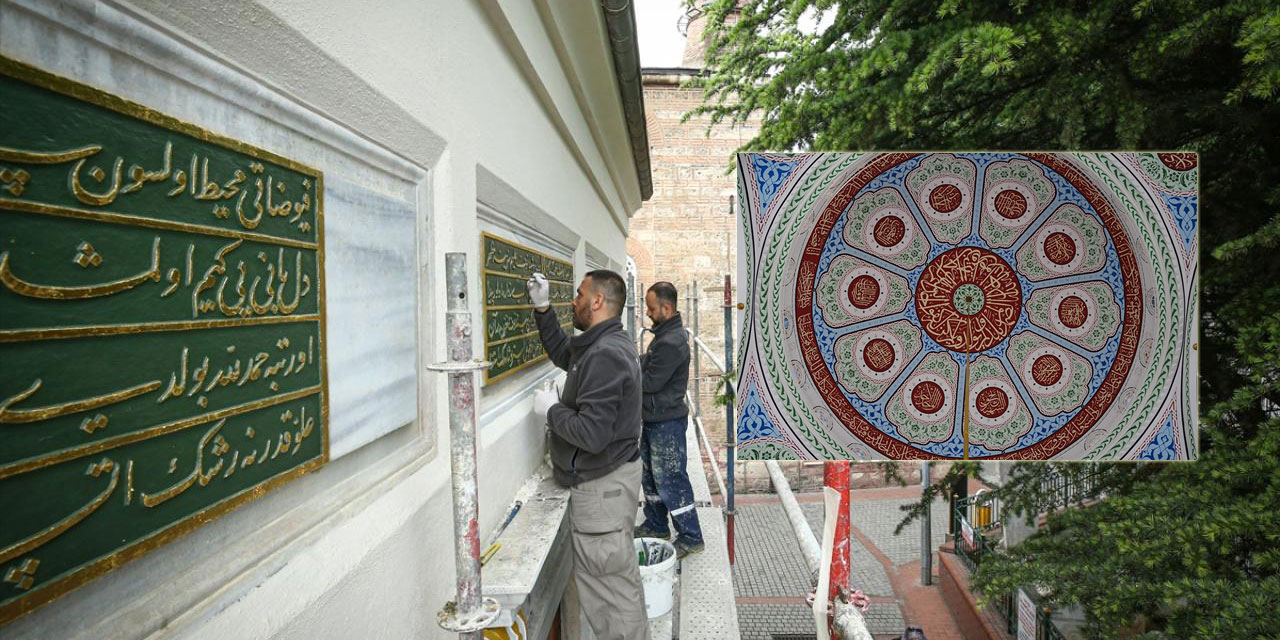 Tarihi mekan ve camileri süsleyen iki nakkaş