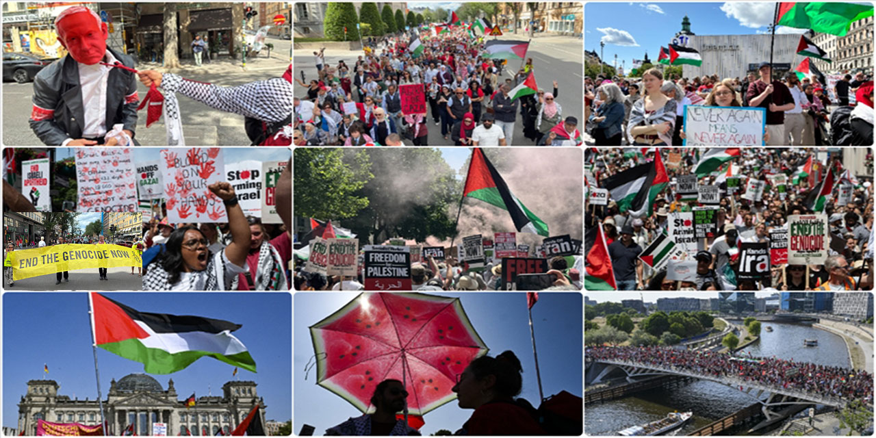 Gazze'ye destek veren Avrupa milletleri katil israilin bir an önce durdurulmasını istiyor